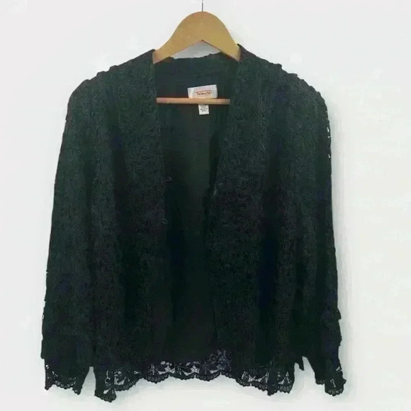 Talbots Jackets & Blazers - Talbots Size 16 Black Lace Jacket Women's Fully Lined